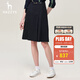 哈吉斯（HAZZYS）女裝 春秋季A字型素色舒適通勤半身裙ABQST0ADF07 藏青色NV S (155/68A 36)