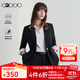 G2000【舒適彈性】女裝2025夏商場(chǎng)同款舒彈戧駁領(lǐng)正裝西服外套【合G2】 提花-黑色西裝26寸 L /38