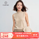 帕什【新款】羊絨衫女100%山羊絨半高領(lǐng)簡(jiǎn)約百搭針織背心PS-137 青絨色 XL （125-140斤）