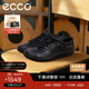 愛步（ECCO）板鞋男 軟底舒適輕盈牛皮系帶休閑鞋 柔酷537764 黑色41 HL