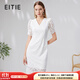 愛特愛（EITIE）法式浪漫收腰蕾絲連衣裙顯瘦優(yōu)雅夏季新款品牌女裝B2307148 極光白10 2XL 175