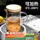 杰凱諾高硼硅量杯帶刻度耐高溫防炸裂透明量杯家用烘焙工具竹木蓋1000ml