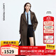 朗姿復古英倫風(fēng)衣雙排扣翻領(lǐng)高級感氣質(zhì)長(cháng)款外套女2025年秋季新款 棕綠色 XL