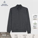 布克兄弟（BrooksBrothers）男士秋冬綿羊毛半高領(lǐng)休閑針織衫開(kāi)衫 0007-灰色 M