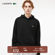LACOSTE法國鱷魚(yú)男裝套頭純色簡(jiǎn)約休閑抽繩連帽衛衣|SH1643 031/黑色 M 4