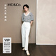MO&Co.【秦嵐同款C+系列】牛仔褲2025夏新品土耳其棉白色MBE2JEN014 牛仔白色 S /S