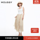 moussy 女裝新品甜美森系風(fēng)木耳邊波點(diǎn)半身裙女028HSA30-1981 070米色 S