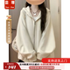 蕓蕁衛衣女2025新款-韓系學(xué)院風(fēng)奶杏色連帽衛衣女秋冬寬松加絨加厚開(kāi) 杏色-薄款版【80%客戶(hù)選擇】 S 建議65-80斤