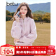 百圖betu女裝冬季新款衛衣連帽拉鏈款插肩袖顯瘦寬松衛衣2411X06 粉紅 M