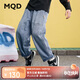 馬騎頓（MQD）男童秋季新品學(xué)院風(fēng)褲子休閑百搭中大童牛仔褲 中牛仔藍(lán) 130