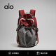 ALO SPORT大容量短途旅行包戶(hù)外輕便運動(dòng)包防水休閑健身雙肩背包 酒紅拼灰
