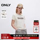 ONLY2025秋季新款時(shí)尚百搭字母印花圓領(lǐng)正肩短袖T恤女|125101008 S00 白色 L （尺碼偏小，建議卡碼選大）
