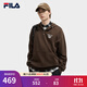 FILA 斐樂(lè )官方男子連帽衛衣2025秋新款休閑寬松純棉針織長(cháng)袖上衣 深土色-BN L 175/96A/L