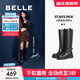百麗（Belle）周雨彤同款盛裝舞步美拉德騎士靴女商場款長筒靴C1L1DDG4 黑色 【周雨彤同款】 39 (245mm)