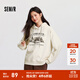 森馬（Semir）[商場(chǎng)同款]中國國家地理系列衛衣女圖案2024新款加絨寬松冬裝 淺花灰00232 S