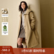 茵曼（INMAN）2025秋冬女裝新款夾棉三防可拆毛領(lǐng)棉服長款寬松風(fēng)衣外套 卡其色 L