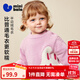 迷你巴拉（minibala）[貼貼毛衣]男女童寶寶半邊絨提花圖案毛衣2025冬新品 粉紅60009 90
