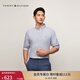 TOMMY HILFIGER秋冬男女純棉重磅牛津紡商務(wù)休閑海邊條紋情侶長(cháng)袖襯衫外套 淺藍白條紋0A4 L （推薦：150-165斤）