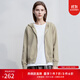 AMII【韓版休閑】韓版休閑雙開(kāi)拉鏈連帽長(cháng)袖針織外套秋冬外套毛衣 芥末綠色 165/88A/L 均碼