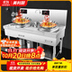 美利廚商用電磁灶雙頭電炒爐大功率凹面10kw電磁爐飯店酒店大型廚房設備 【400面板】雙頭帶接水盆 15000W (380V)