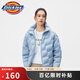 dickies羽絨服 全身壓印印花羽絨服 保暖外套上衣DK010807 淺灰藍 M 充絨量:160g