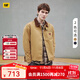 CAT卡特25冬新品男士休閑撞色拼接皮質(zhì)貼布口袋短款底特律夾克式棉服 淺褐（棕黃）色 XL