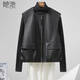 她池PU皮機車(chē)馬夾女2026春裝新款時(shí)尚圓領(lǐng)廓形顯瘦疊穿馬甲