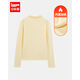 IEF/愛(ài)依服【DNA系列】2025秋季新款半高領(lǐng)韓系百搭女針織打底衫上衣 淺黃（薄絨款） L