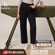 哈吉斯（HAZZYS）女裝 春秋款女【PHIZ系列】直筒休閑褲女ATDSP0BCX02 藏青色NV 44 (165/76A)