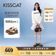 KISSCAT接吻貓女鞋趙昭儀/秦嵐同款8cm內增高太妃糖厚底德訓運動(dòng)小白鞋 慕斯棕 36 (230mm)