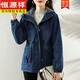 恒源祥今年流行加絨加厚收腰牛仔外套女?huà)寢屒锒驴?025小香風(fēng)感牛 藍色-加絨 加厚 XL 120-132斤左右