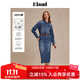 ELAND【100%棉】衣戀襯衫裙女復古H微落肩牛仔連衣裙2025夏季新款 牛仔色(55)Indigo M /165
