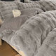 顏汐仿獺兔毛絨四件套牛奶絨加厚雙面珊瑚絨秋冬被套罩2025新款輕奢 高級灰【細膩仿獺兔絨保暖蓄熱】 床單款 單絨被套：150*200cm