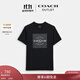 蔻馳（COACH）奧萊男士男裝經(jīng)典標志SQUARE T恤春夏款短袖 黑色 L