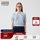 Teenie Weenie小熊針織T恤女2025夏新款少女感娃娃領(lǐng)時(shí)髦氣質(zhì)短袖 淺藍色 M