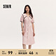 森馬連衣裙女純棉泡泡袖初戀裙24夏撞色大翻領(lǐng)中長裙學(xué)院風(fēng) 橡皮粉61201 L