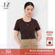 玖姿·安娜蔻活力休閑風(fēng)基礎款舒適棉柔短上衣T恤女2024夏款 蜜糖棕 M