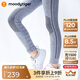 moodytiger女童緊身褲秋冬款兒童長(cháng)褲一體織提花透氣可外穿瑜伽褲戶(hù)外運動(dòng)褲