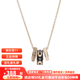 蔻馳三環(huán)項鏈琺瑯吊墜鎖骨鏈女士時(shí)尚項鏈氣質(zhì)精致百搭送女友生日禮物 金色/黑色CI905-GDBK
