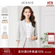 JESSIE氣質(zhì)翻駁領(lǐng)修身七分袖西裝外套女春夏新款 灰色 S