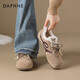 達芙妮加絨德訓鞋女2025冬季新款美拉德復古雪地棉鞋運動(dòng)平底板鞋