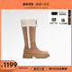 GG-CC【雪屋派對】冬季新款加絨厚底雪地靴女保暖毛毛高筒靴子G24Y1823 卡其色 37