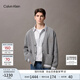Calvin KleinJeans25秋季新款男士休閑學(xué)院ck字母提花紐扣V領(lǐng)針織開衫4RD389G P7E-英雄灰 S
