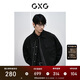 GXG男裝 商場(chǎng)同款雙色翻領(lǐng)夾克 黑色 175/L