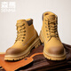 森馬男鞋高幫2025秋冬新款馬丁靴男士戶(hù)外工裝短靴男款冬季加絨大黃靴
