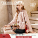 香影【咩咩絨】粉色小香風(fēng)短外套女2025冬季新款圓領(lǐng)毛絨仿生皮草 銀牡丹色 S