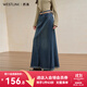 西遇高腰牛仔半身裙女2025年秋季新款復古藍色毛邊長(cháng)款顯瘦魚(yú)尾裙 藍色 （預售15天） L (28)