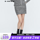 sdeer圣迪奧2021年春季女裝小香風(fēng)套裝松緊肌理針織修身包臀半身裙S21161303 中灰/77 M 165