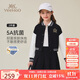 英氏（YEEHOO）女童套裝兒童棒球服裙子兩件裝中大童裝休閑學(xué)院風(fēng)秋裝 黑色 160