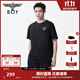 BOY LONDON【小logo】春夏情侶款簡(jiǎn)約休閑雙色針織短袖T恤N01916 黑色 M